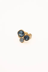 Bague Trilogie (cristaux Swarovski® Denim Blue)