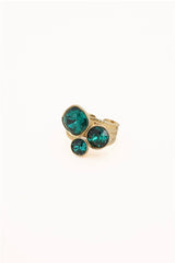 Bague Trilogie (cristaux Swarovski® emeraude)