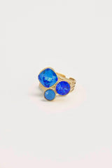 Bague Trilogie (Cristaux Swarovski® bleu saphire)