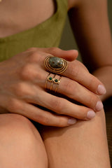 Bague Cléome (Jaspe vert)
