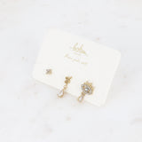 Set de 3 Piercings cristal (trèfle, serpent, goutte, oeil)