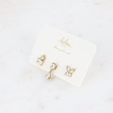Set de 3 piercings Cristaux (gouttes et papillon)