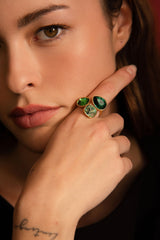 Bague Idrissa (cristaux Swarovski® émeraude)