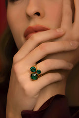 Bague Trilogie (cristaux Swarovski® emeraude)