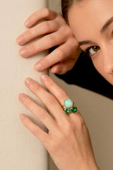 Bague Trilogie (vert eau) - cristaux Swarovski®