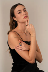 Bague Idrissa (cristaux Swarovski® bleus)