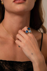 Bague Idrissa (cristaux Swarovski® bleus)