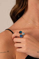 Bague Idrissa (cristaux Swarovski® bleus)