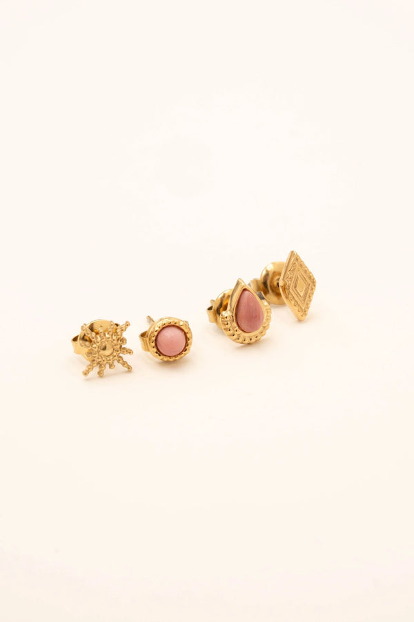 Boucles puces Zinnia (rhodonite)