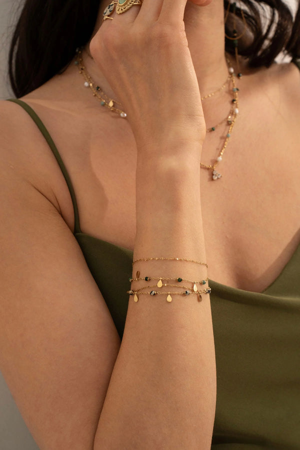 Bracelet Séléné (Jaspe vert)